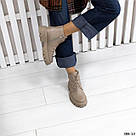 Жіночі зимові черевики з натуральної шкіри темний беж із блискавкою 36-41, фото 4