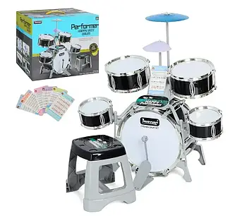 Барабанна установка дитяча M33A барабани 5шт стільчик