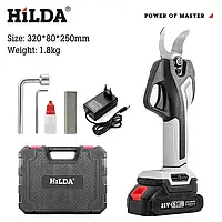 Аккумуляторный секатор HILDA 21 V с дисплеем, в кейсе для сада