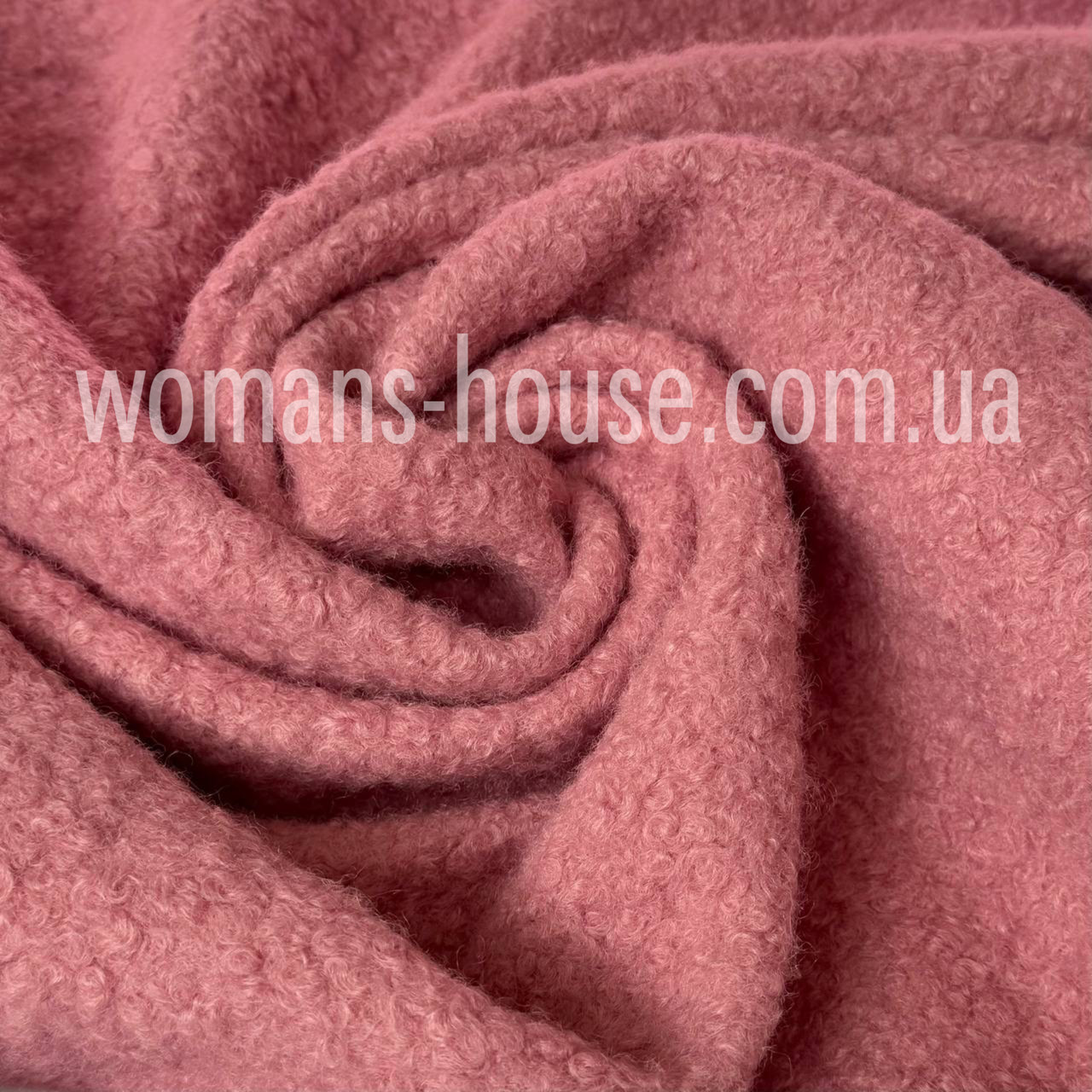 Букле Баранчик пальтова тканина 150 см щільна 300 г/м2 м'яка Рожева Пудра, фото 1