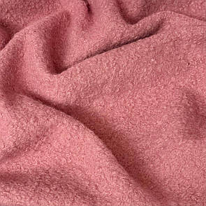 Тканина пальтова Букле Баранчик 150 см щільність 300 г/м2 однотон Пудра Рожева