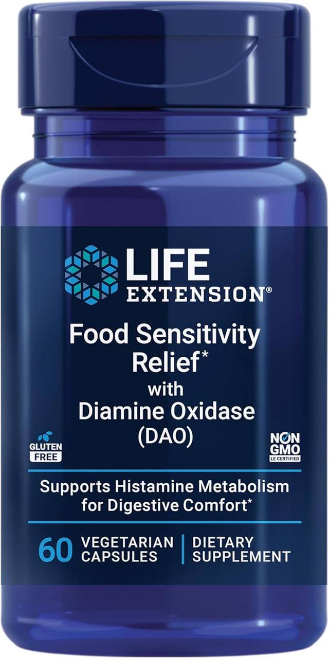 Life Extension Food Sensitivity Relief with DAO / Зняття харчової чутливості з ДАО 60 капсул
