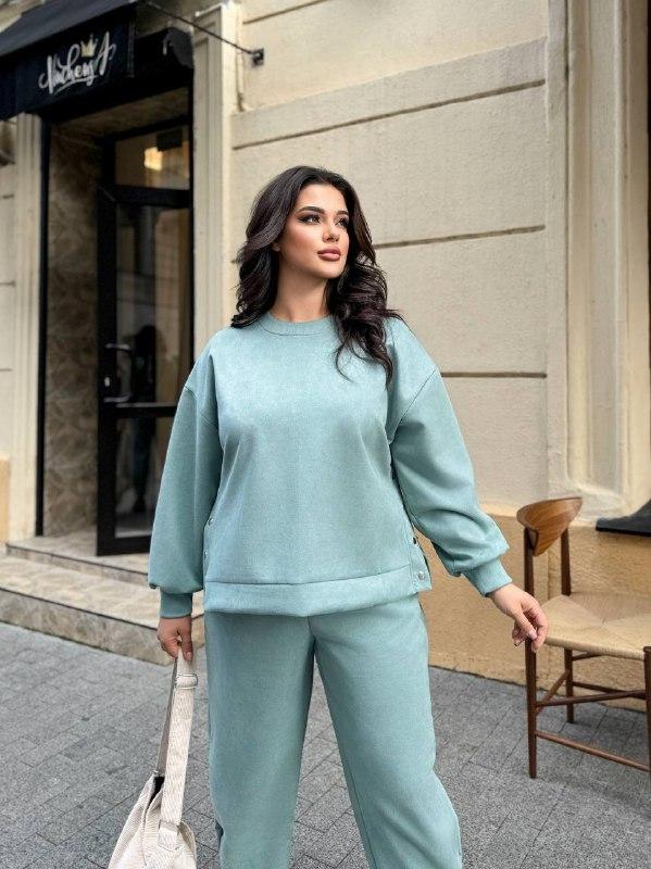 Жіночий прогулянковий костюм; Кольори Шампань, оливковий і чорний; Розмір 42/46, 48/52 і 54/58 ;, фото 1