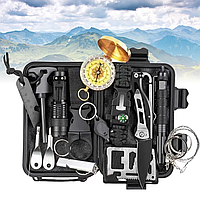 Набор для выживания 18 предметов в кейсе EL-2381-1 / Туристический комплект инструментов / Универсальный набор