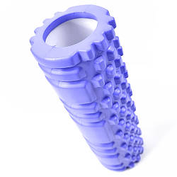 Масажний ролик середньої жорсткості, 29х8см, ShappaFit, Синій / Масажний валик для спини / Ролик для йоги