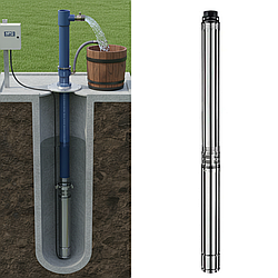 Занурювальний насос для свердловин, 380В, 5.5 кВт, NPO 4SPW 4-235-5,5 - Насос свердловини. / Глибинний насос для свердловин
