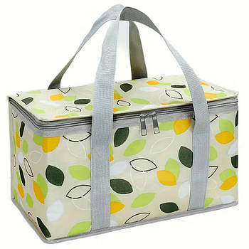 Термосумка з ручками, 14 л, 36x33x22 см, Зелений/Сумка холодильник/Трмосумка для їжі/ Сумка термос