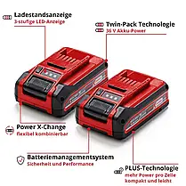 Аумулятори Einhell 2 шт 18V PXC PLUS Twinpack 3.0 Ah (4511631), фото 5