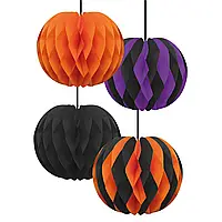 Набір паперових куль-сот Хелловін, Ø 25 см, 4 штуки, Yes! Fun