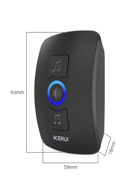 Бездротовий водонепроникний дверний дзвінок KERUI M525 Чорний (тільки модуль, сирена), фото 1