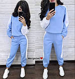 Жіночий теплий костюм-двійка з лампасами, фото 2