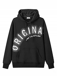 Худі з капюшоном у чорному кольорі з принтом