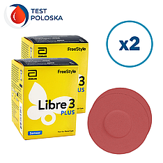 Сенсор FreeStyle Libre 3 Plus (Фристайл Либре 3 Плюс) 2 уп. и 2 цветных тейпа в комплекте