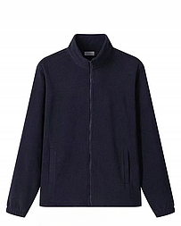 Флісова темно-синя тепла кофта на змійці