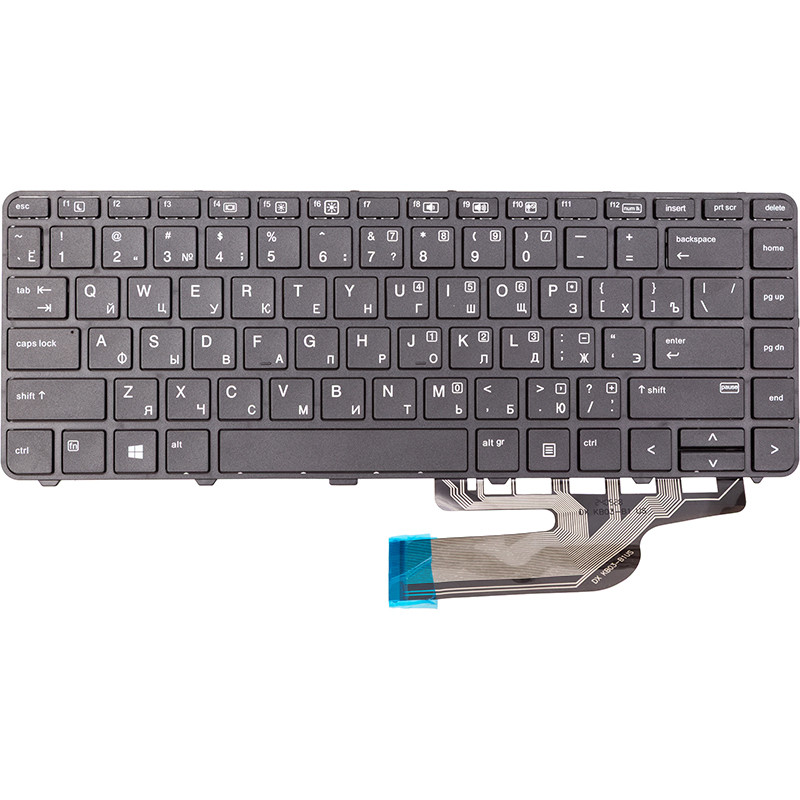 Клавіатура для ноутбука HP ProBook 430 G4, 430 G3, чорна, чорний фрейм
