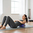 Масажний ролик середньої жорсткості, 29х8см, ShappaFit, Синій / Масажний валик для спини / Ролик для йоги, фото 2