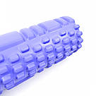 Масажний ролик середньої жорсткості, 29х8см, ShappaFit, Синій / Масажний валик для спини / Ролик для йоги, фото 5