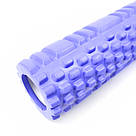 Масажний ролик середньої жорсткості, 29х8см, ShappaFit, Синій / Масажний валик для спини / Ролик для йоги, фото 7