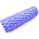 Масажний ролик середньої жорсткості, 29х8см, ShappaFit, Синій / Масажний валик для спини / Ролик для йоги, фото 8