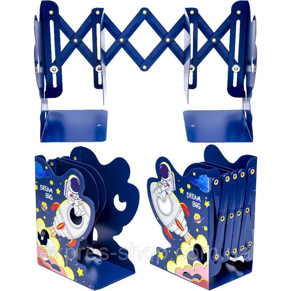 Металева підставка для книг, 19×14×10см, LTS-3069 / Розсувна підставка під книги / Органайзер для книг, фото 1