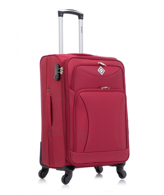 Тканинна валіза середня на 4 колесах Bonro Tourist вишнева, фото 1