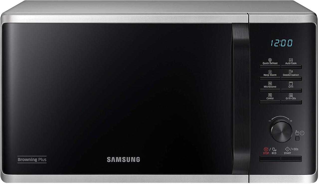 Мікрохвильова піч Samsung MG2AK3515AS/EG з грилем, 800 Вт, 23 місця для приготування їжі, ширина 49 см, швидке розморожування, фото 1