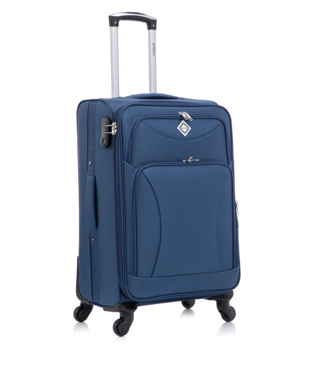 Тканинна валіза середня на 4 колесах Bonro Tourist синій, фото 1