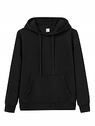 Однотонне худі з капюшоном у чорному кольорі