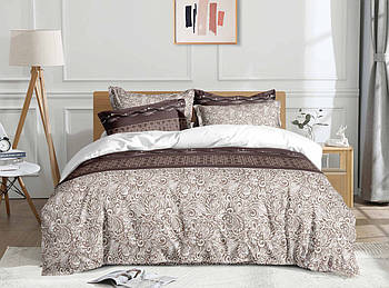 Постільна білизна Королева Ночі (Фланель) | Полуторний комплект | 50х70 | Орнамент на бежевому