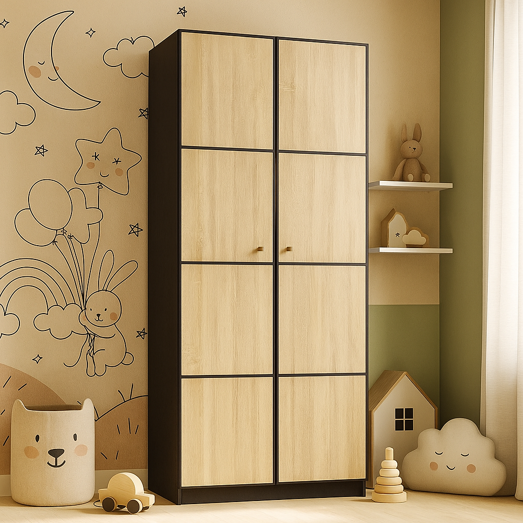 Сучасна маленька розпашна дводверна шафа 90 см шириною для одягу у вітальню Фантазія Мебель Сервіс, фото 1