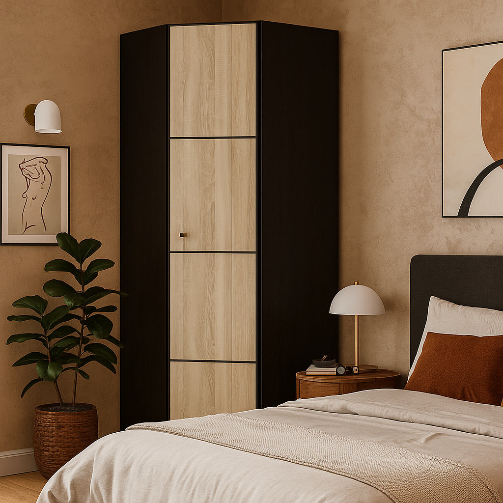 Сучасна розпашна кутова шафа для одягу в спальню вітальню Фантазія Мебель Сервіс