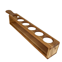 Підставка д/подачі напоїв дерево сет на 6 з ручкою (з отворами для шотів)