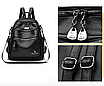 Рюкзак жіночий трансформер шкіряний Weisendaishu Чорний, фото 4