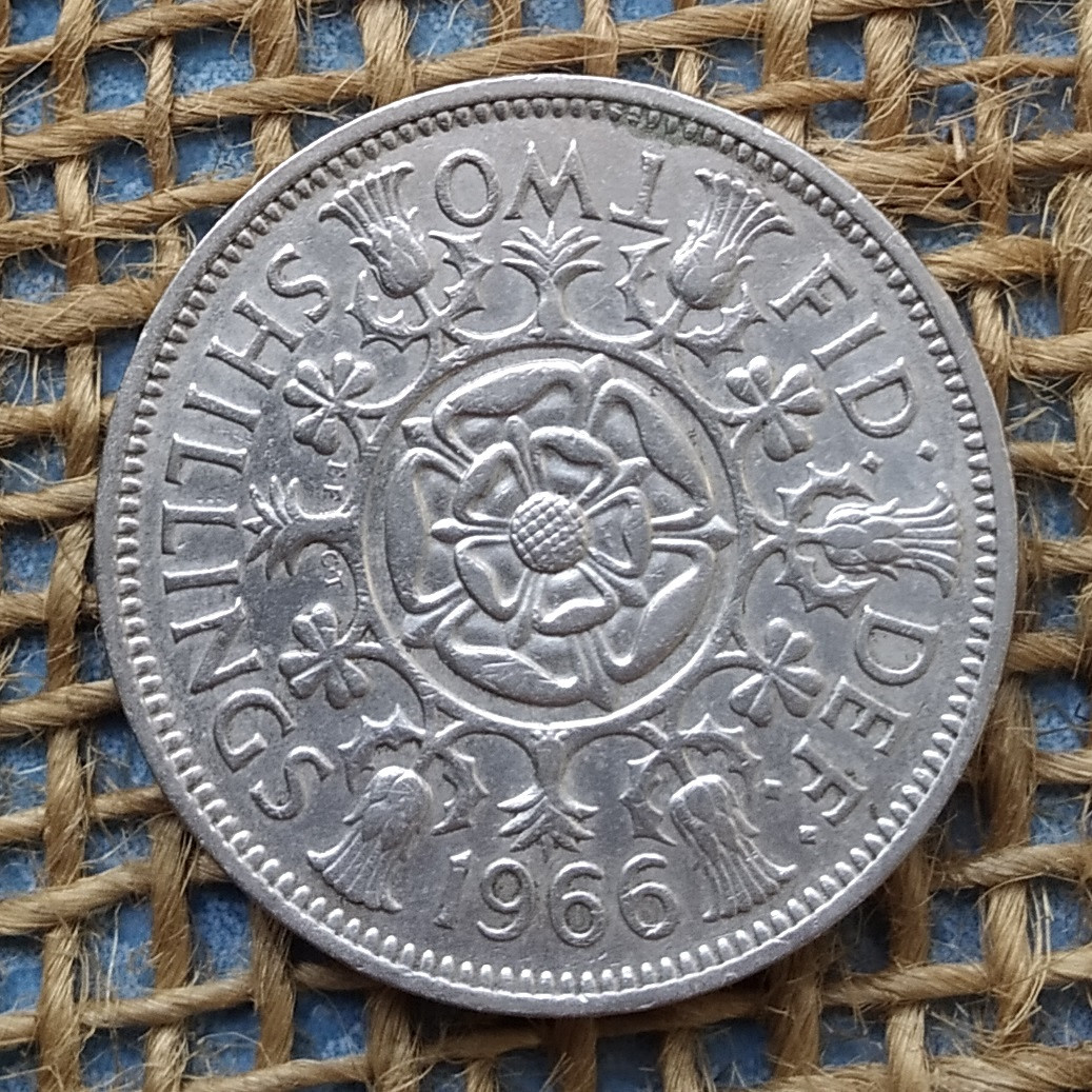 2 шилiнги (флорин) 1966 року. Велика Британiя, фото 1