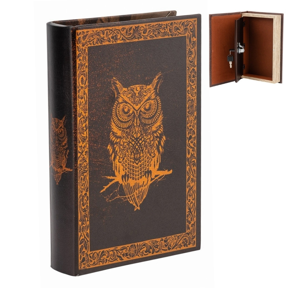 Книга-сейф у вигляді книги "Сова" на замку для зберігання, грошей, документів, цінних речей 26*17*5 см, фото 1