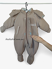 Зимовий непромокаючий дитячий термо комбінезон Lassie з топіками і рукавичками розмір 62 68 74 80 мембрана, фото 5