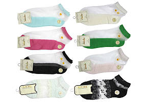 Шкарпетки жіночі короткі 36-41р ООПТ кольорові з сіткою CP9269 (10)