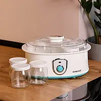 Электрическая йогуртница 7 баночек по 180 мл бытовая кухонная 15×24×27 см