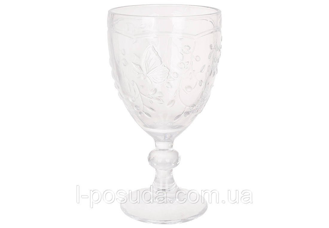 Келих на ніжці з прозорого скла 300мл Butterfly 6шт, фото 1