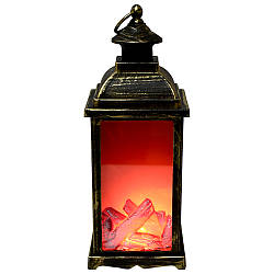 Ліхтар-камін з LED підсвіткою та імітацією вогню, USB, 30 см