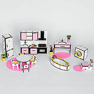 "Кухня + Ванна New" набір лялькових меблів NestWood для Лол, рожевий, фото 2