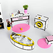 "Кухня + Ванна New" набір лялькових меблів NestWood для Лол, рожевий, фото 5