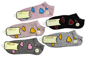 Шкарпетки жіночі короткі 36-41р Серця ООПТ (10)