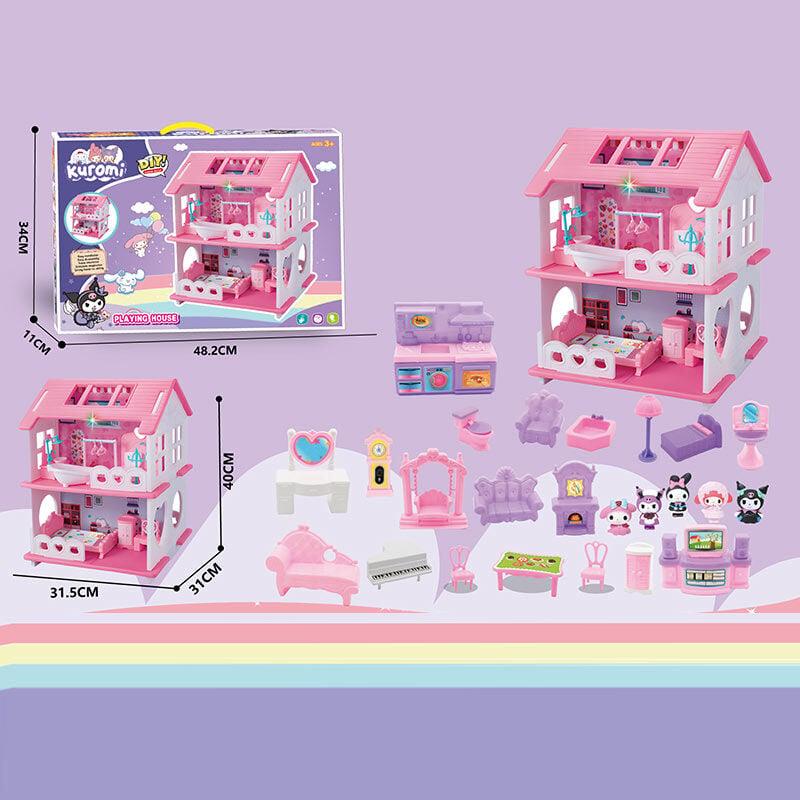 Будиночок з героями YQ 570 (24) розміри будиночка: 31,5х31х40 см, 2 поверхи, меблі, 5 фігурок героїв, в коробці