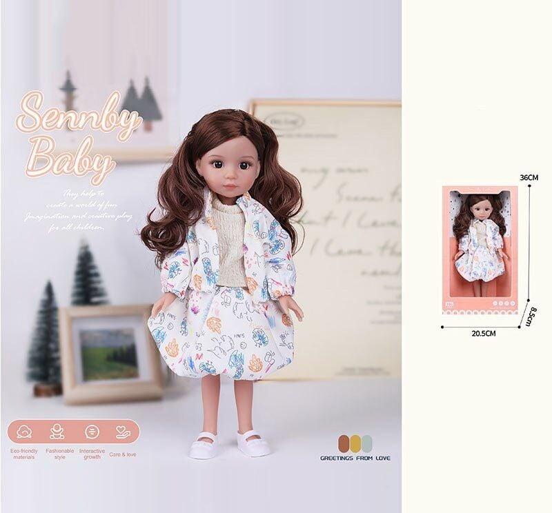 Лялька MN 3313 (48) висота: 34 см, імітація скляних очей, взуття, в коробці