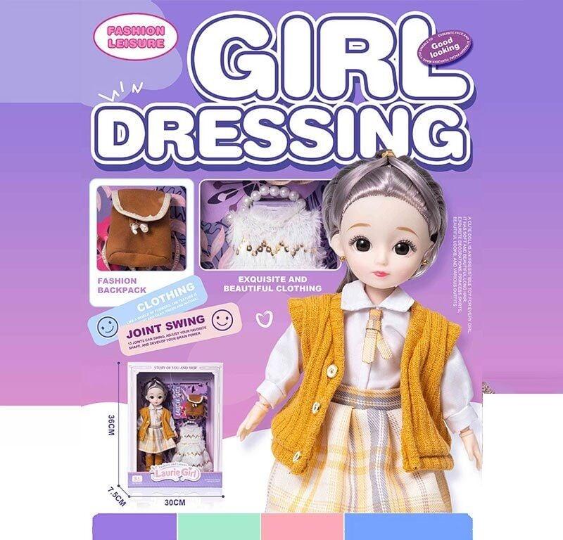 Лялька Q-A 23 (72/2) висота - 30 см, тіло — пластик, голова — гума, шарнірні з’єднання суглобів, знімне взуття, змінний одяг,