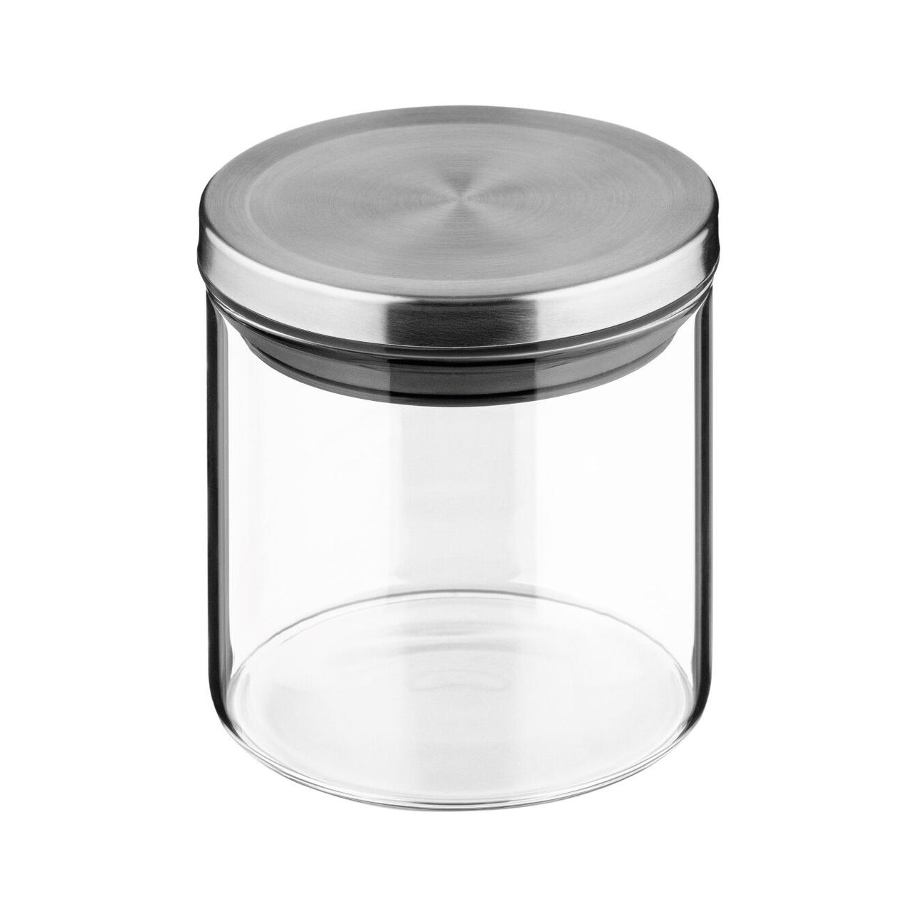 Скляна ємність для зберігання сипких продуктів із кришкою Vinzer 500 мл, банка для круп і спецій 50234