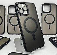Чохол Magsafe на iPhone 13 PRO MAX бампер магсейф для айфон 13 Про Макс чорний магнітний black matte