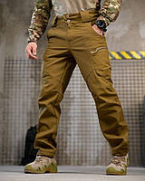 Зимові військові штани soft shell койот на флісі, військові штани софтшелл осінь-зима армійські штани койот зсу