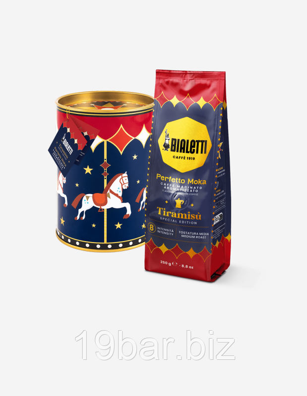 Набір Банка+з Кава мелена Bialetti Magico Ricordo Moka Tiramisu 200г 096080494, фото 1